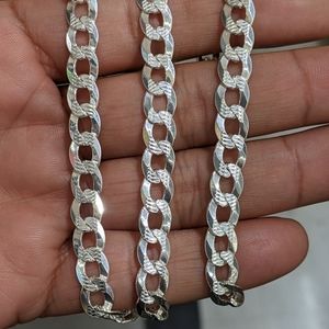Sterling Silver 925 cuban diamond cut chain